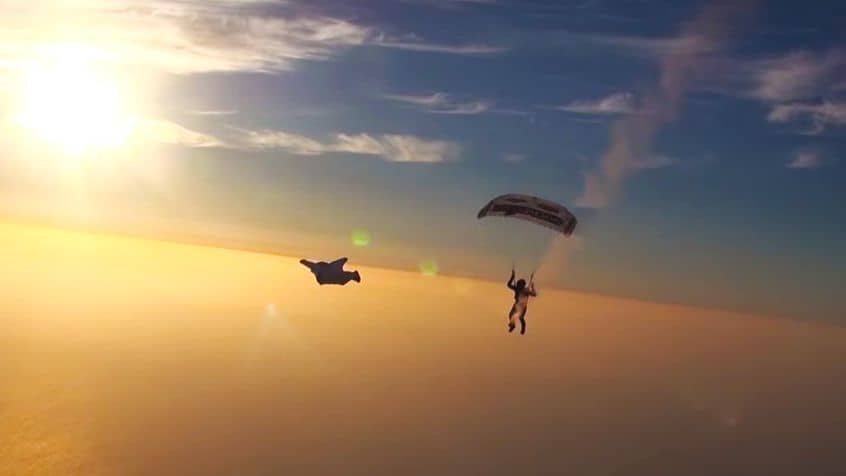 Skydiver Lands The World's Smallest Parachute (35 Sq. Ft) | TEEM