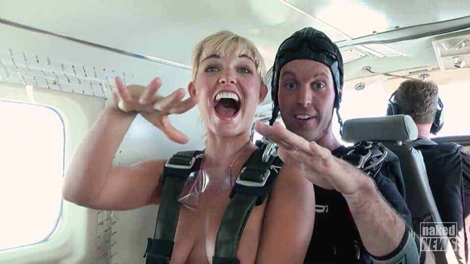 Naked Girl Goes Skydiving