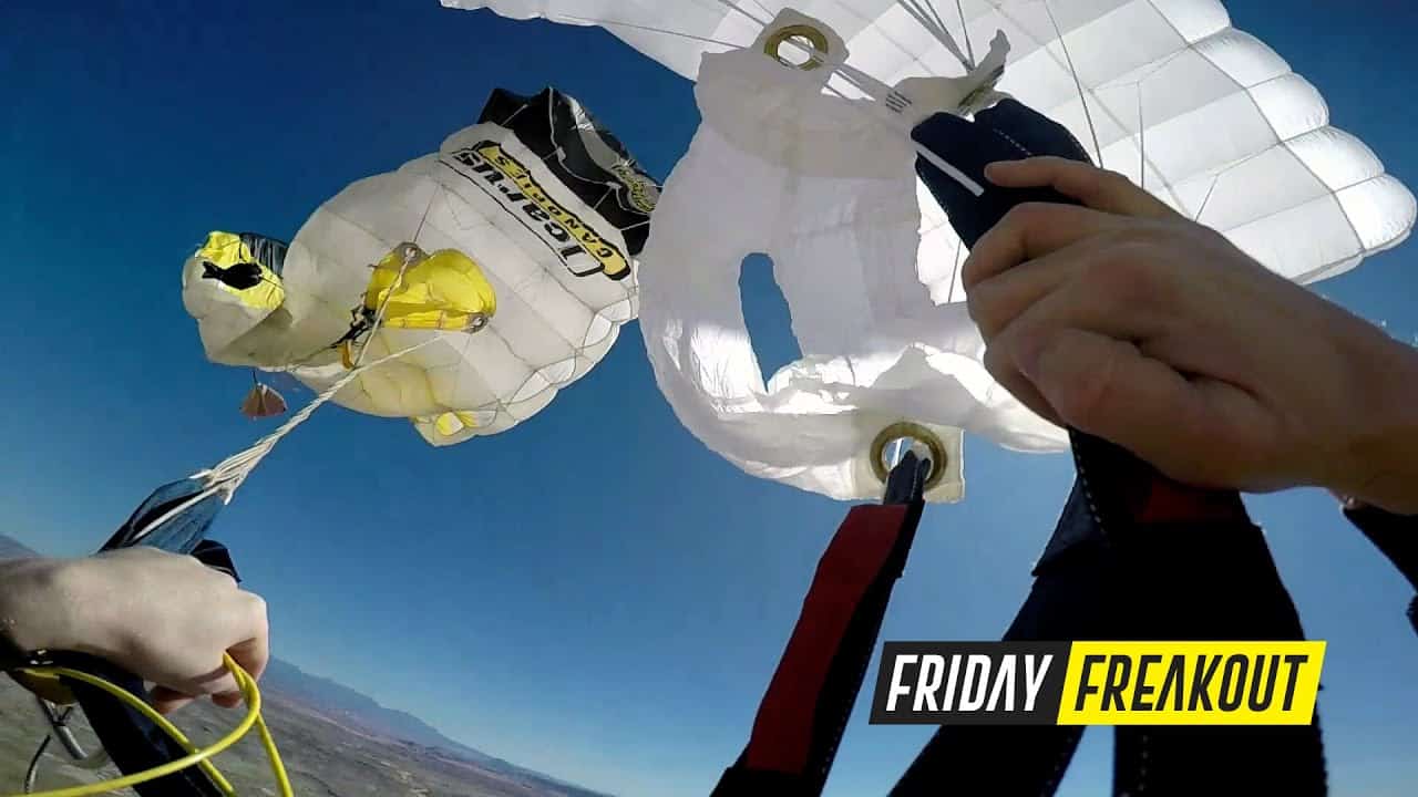 Friday Freakout Skydiver's Main Parachute Stuck, Messy TwoOut
